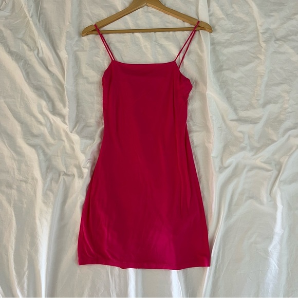 Hot Pink Bodycon Slip Dress - Picture 1 of 4